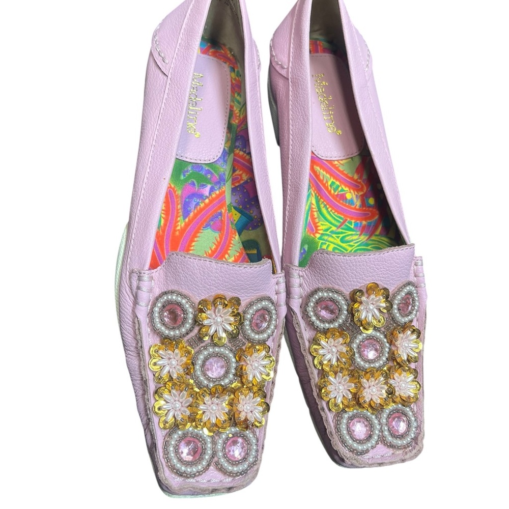 Madeline Marris Bejeweled Slip On Loafer Pink 9